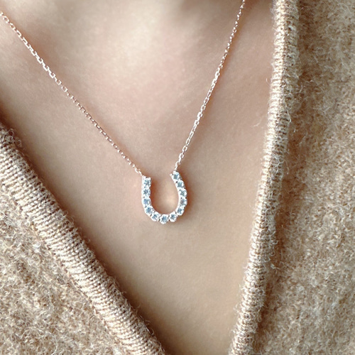 馬蹄)ホースシューネックレスsilver925 ネックレス・ペンダント 馬蹄)ホースシューネックレスsilver925 ネックレス・ペンダント