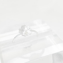 迷你珍珠 櫻花 925純銀 戒指 第3張的照片