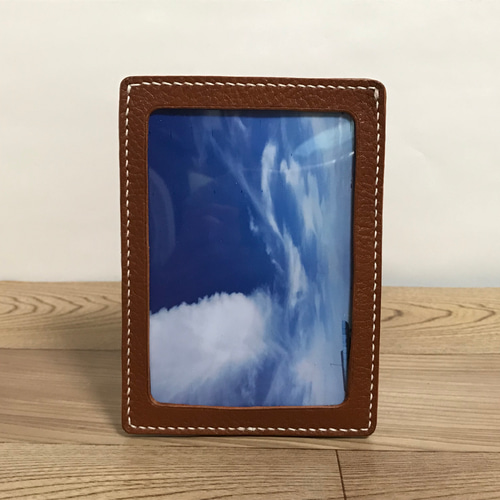 ☆牛革のフォトフレーム・写真立て☆ブラウン フォトフレーム・写真