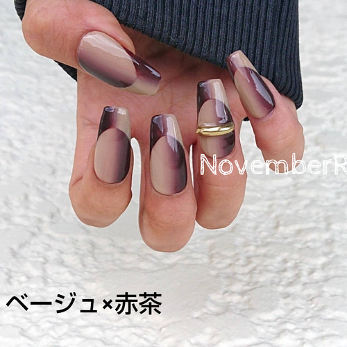 LA590☆オンブレフレンチネイルチップ ネイルチップ（つけ爪