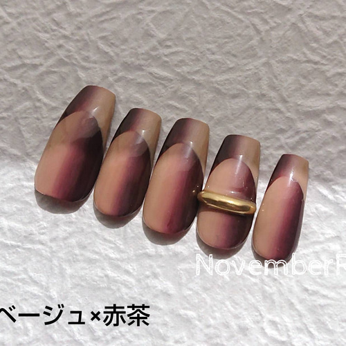 LA590☆オンブレフレンチネイルチップ ネイルチップ（つけ爪