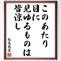 松尾芭蕉の俳句・短歌「このあたり、目に見ゆるものは、皆涼し」額付き書道色紙／受注後直筆（Y9033） 1枚目の画像