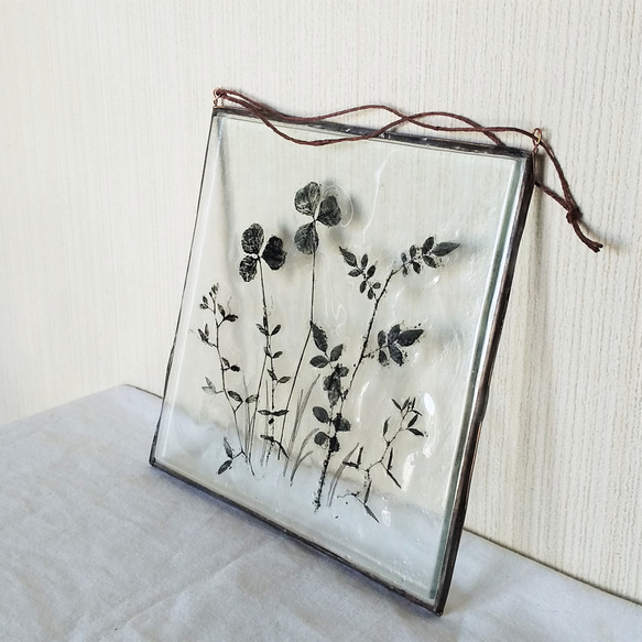 「Botanical Panel/Wildflowers」ガラス　植物標本　壁掛け 5枚目の画像