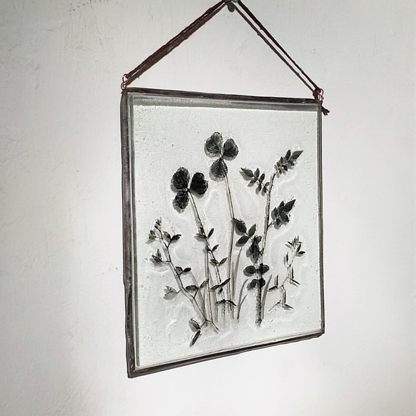 「Botanical Panel/Wildflowers」ガラス　植物標本　壁掛け 4枚目の画像