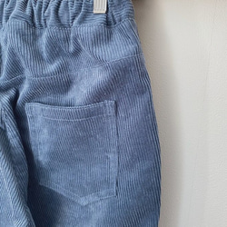 コーデュロイのテーパードパンツ＊ブルーグレー【受注製作】 5枚目の画像