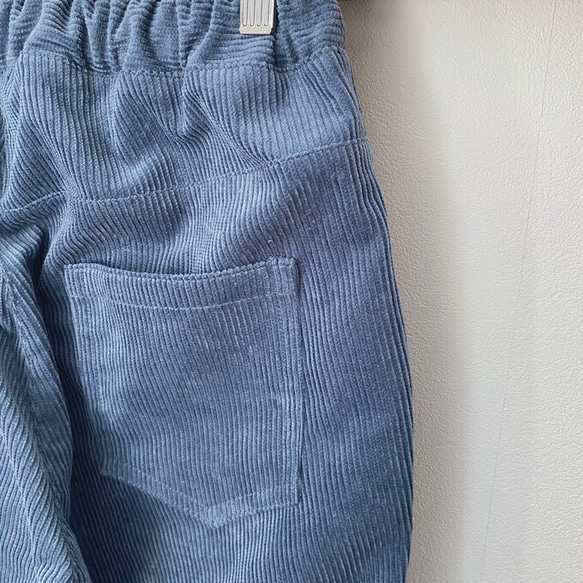 コーデュロイのテーパードパンツ＊ブルーグレー【受注製作】 5枚目の画像