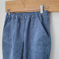 コーデュロイのテーパードパンツ＊ブルーグレー【受注製作】 4枚目の画像