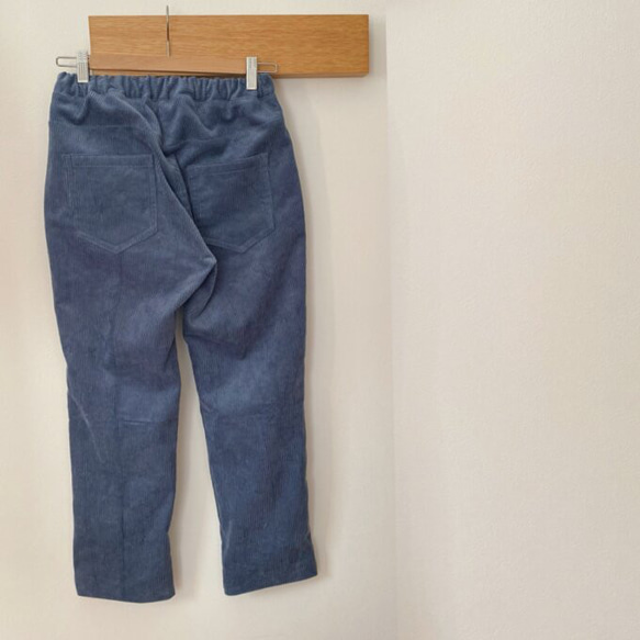 コーデュロイのテーパードパンツ＊ブルーグレー【受注製作】 3枚目の画像