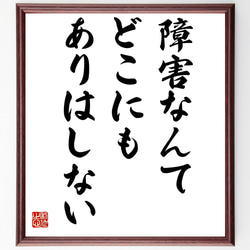 スティーヴ・フォセットの名言「障害なんて、どこにもありはしない」額付き書道色紙／受注後直筆（Y7270） 1枚目の画像