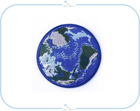 ES60 アップリケ 刺繍 アイロン ワッペン earth 地球 宇宙 自然 ハンドメイド リメイク 刺繍 手芸 海外 1枚目の画像
