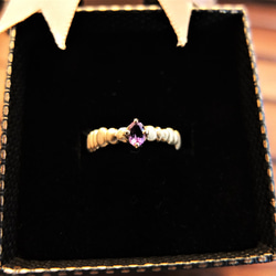 古董紫水晶 K10yg 寶石戒指 第6張的照片