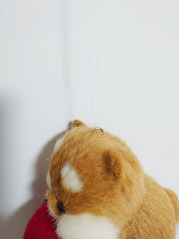 空んぽ柴犬モビール(風船)②　～Wool Farm～　羊毛フェルト 9枚目の画像