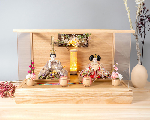 ことのひな人形（3T-0100）（つき） 華｜ケース｜コンパクトな雛人形