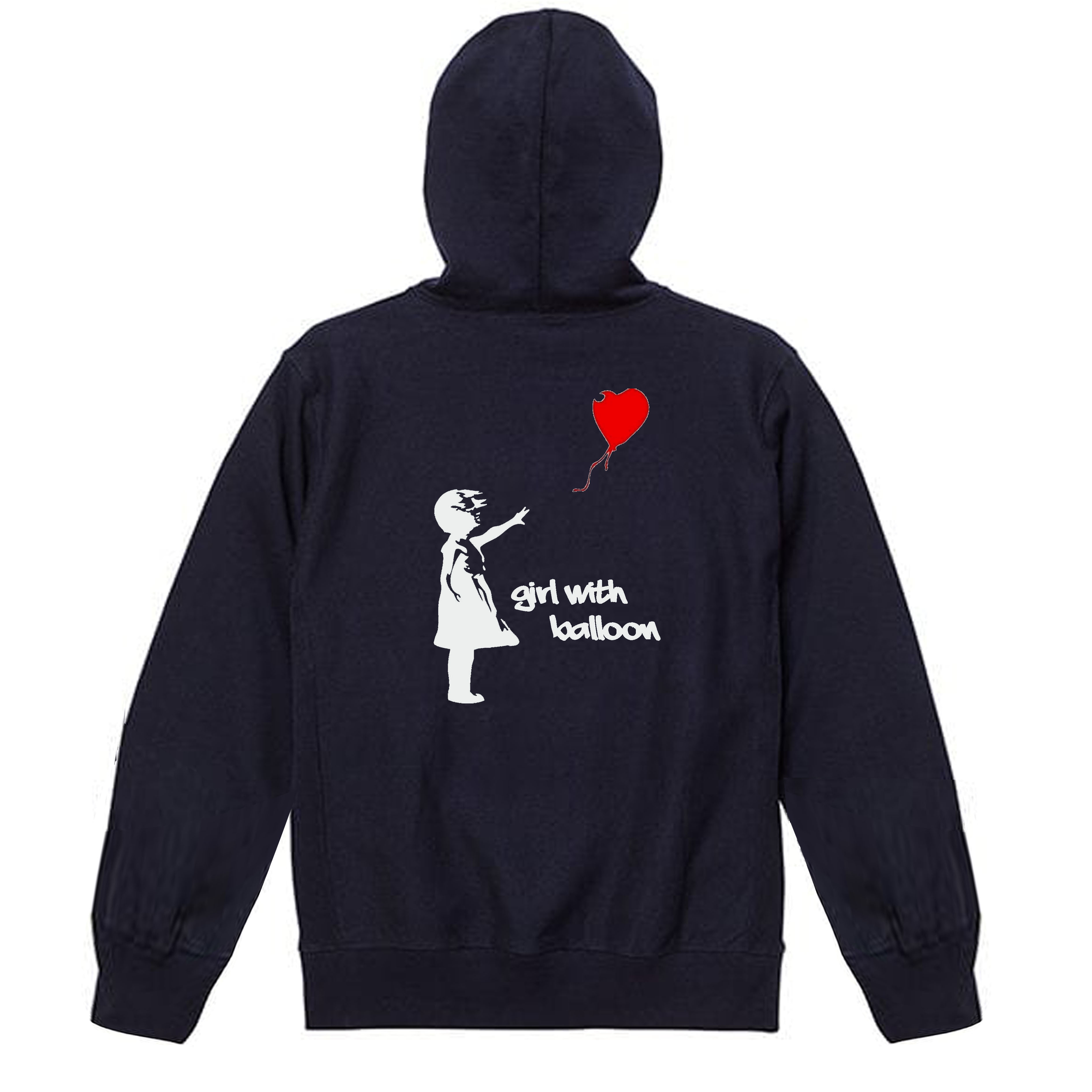 【バンクシー8.4oz】風船と少女バックプリントパーカー男女兼用banksy送料無料・新品