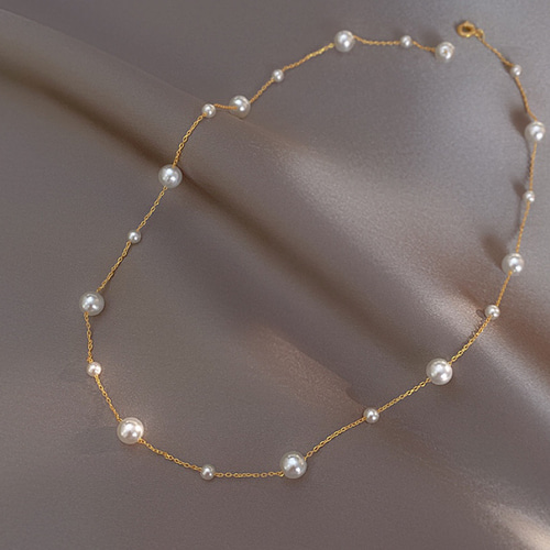 【高級】淡水真珠　一連ネックレスk18