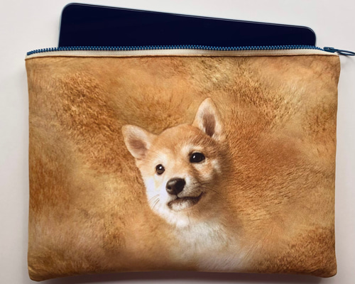 小さな家政婦さん柴犬オーダー可能パネル エコバッグorふわふわポーチ 5340cda7154b155185d40b0578d50c