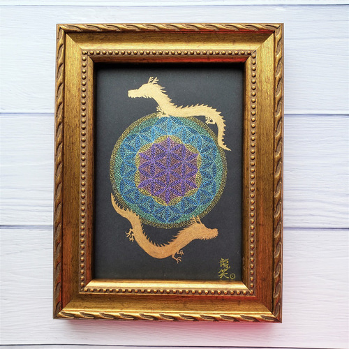 点描曼荼羅 龍 アート講座『龍体文字・フトマニ図曼荼羅アート