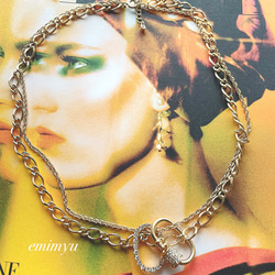 1点のみ！！Double Chain Gorgeous Gold Necklace 2枚目の画像