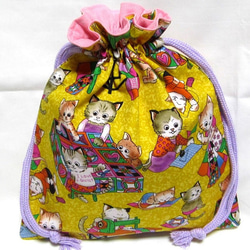 感謝価格　SALE 猫柄　巾着　おやつ入れ　小物入れ　人気　ハンドメイド 楽天市場】猫 巾着袋の通販