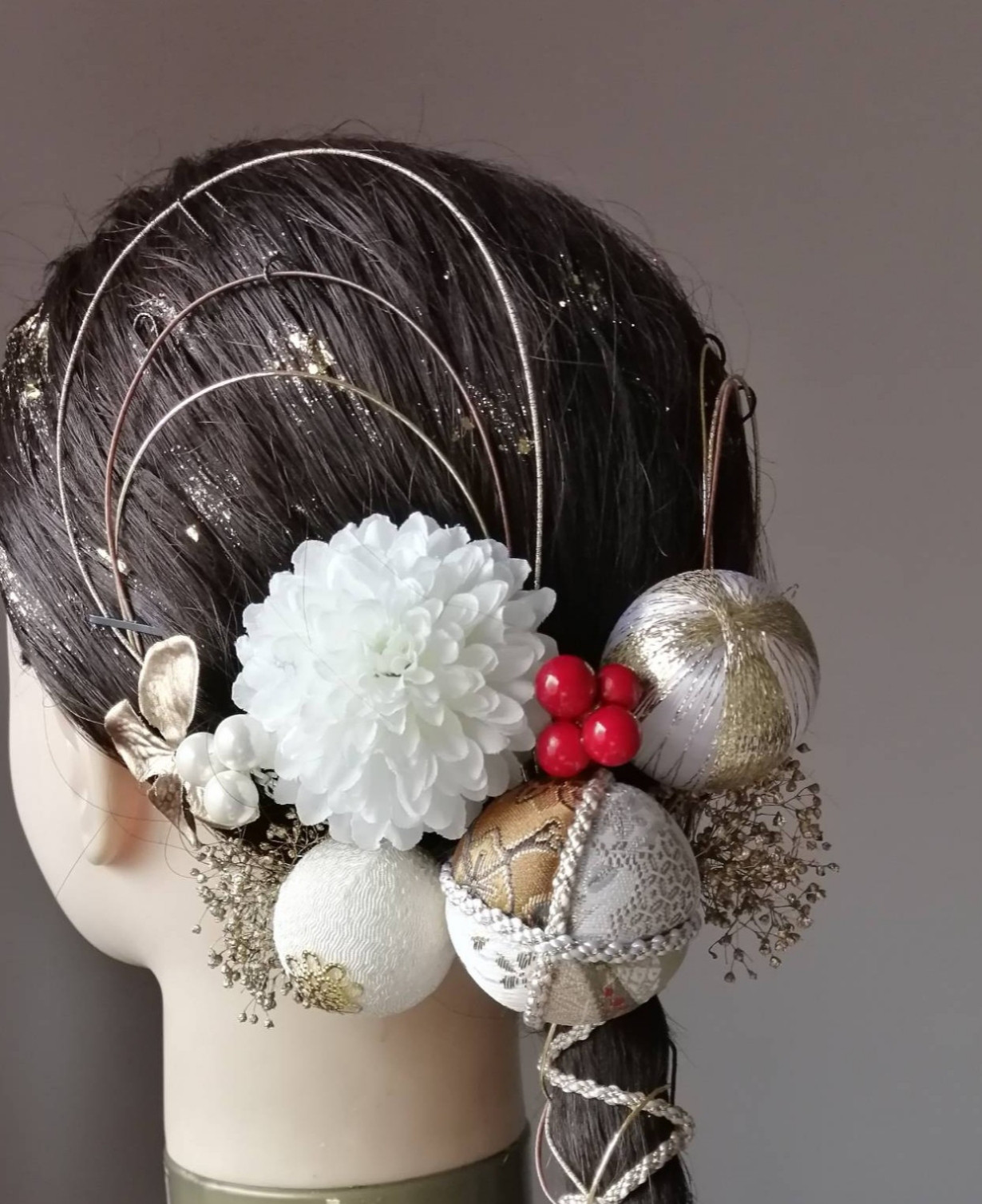 和玉の和装髪飾り