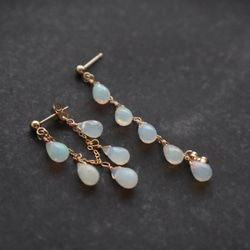 ｛ピアス/イヤリング｝14kgf/chandelier earrings プレシャスオパール〔10月誕生石〕 7枚目の画像