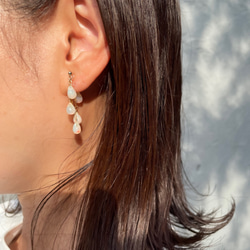 ｛ピアス/イヤリング｝14kgf/chandelier earrings プレシャスオパール〔10月誕生石〕 10枚目の画像