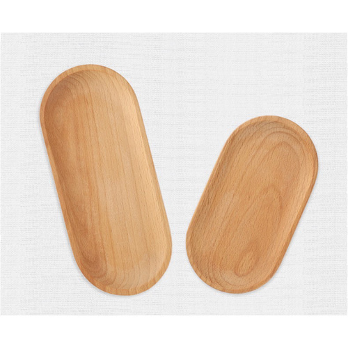 楕円形の木製食品トレイ、楕円形の長方形の装飾的な木製トレイ その他