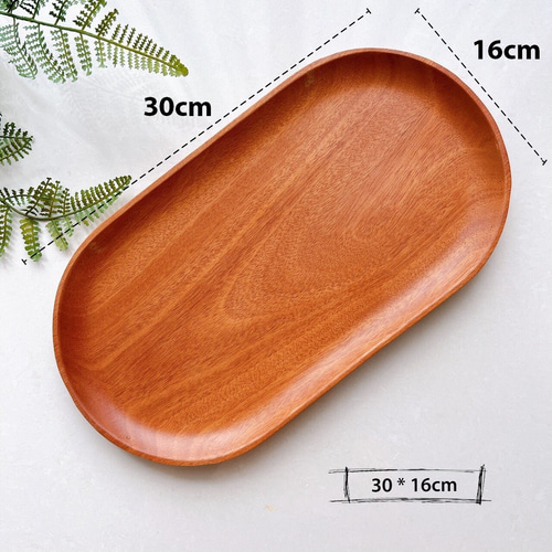 楕円形の木製食品トレイ、楕円形の長方形の装飾的な木製トレイ その他