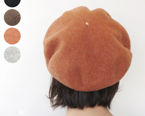 秋冬向け】定番ウールフェルトベレー帽革ループ付 ～バスクベレー