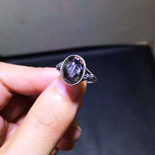 天然無処理 プラチナタイチン ルチル クォーツ リング シルバーs925 