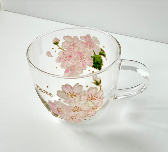 【再販2】可憐で素朴な野薔薇　耐熱グラスマグ　 5枚目の画像
