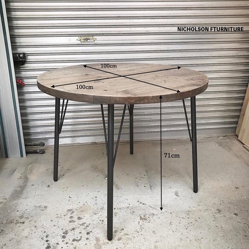 サイドテーブル 足場板古材 アイアン 丸型 35cm ヴィンテージ カフェ サイドテーブル 足場板古材 アイアン 丸型 35cm ヴィンテージ カフェ
