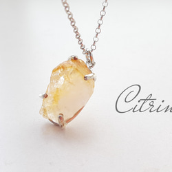 New『Citrine』世界でひとつの天然石ネックレスsv925+プラチナ仕上げ 5枚目の画像