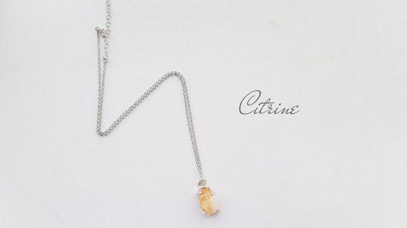 New『Citrine』世界でひとつの天然石ネックレスsv925+プラチナ仕上げ 7枚目の画像