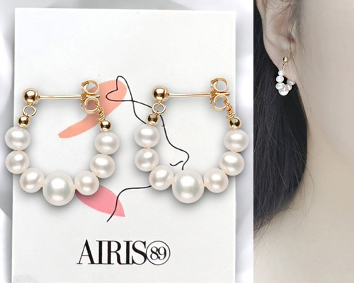 着せ替え ゴールド&シルバー 淡水パール の フープイヤリング ハンドメイド 14kgf】淡水パールフープ＆チャーム 着せ替えピアス/イヤリング