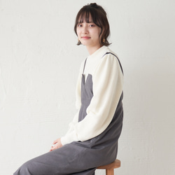 Morino Gakko 可水洗強效棉袖豐盈針織衫（白色） 第20張的照片