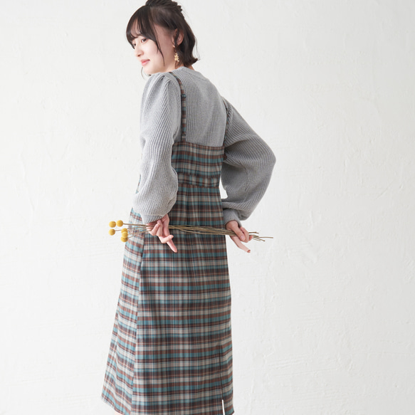 Morino Gakko 可水洗強效棉袖豐盈針織衫（灰色） 第15張的照片