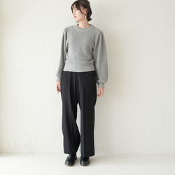 Morino Gakko 可水洗強效棉袖豐盈針織衫（灰色） 第10張的照片