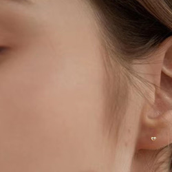 ピアス レディース 小さめ ハートピアス シルバー925 18K ピンクゴールド 仕事 プレゼント 2枚目の画像