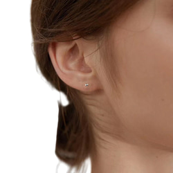 ピアス レディース 小さめ ハートピアス シルバー925 18K ピンクゴールド 仕事 プレゼント 3枚目の画像