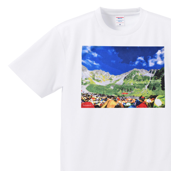 涸沢カール 穂高岳 Tシャツ ホワイト ドライ 吸水速乾 山 登山 アウトドア 2枚目の画像