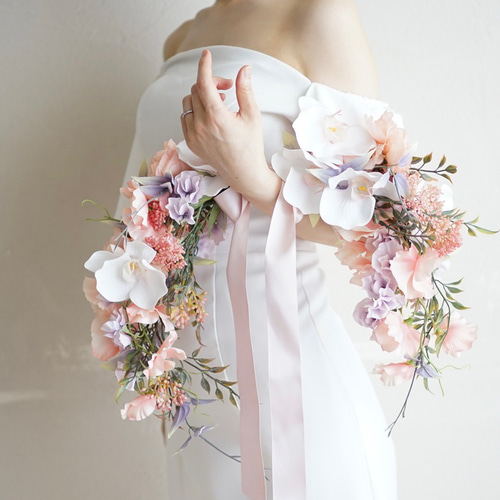 パステルカラーのバレリーナブーケ（ブートニア付） ブーケ フラワー