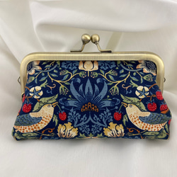 ハンドメイド リボンのがま口マルチケース ポーチ かぎ編み 母子手帳