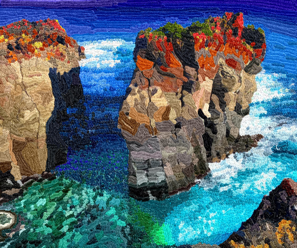 絵画　伊豆の海 徳力富吉郎による浮世絵「No. 4- The Sea at Izu - 伊豆の海」