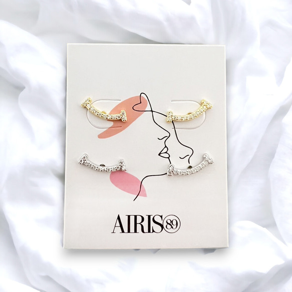 ピアス レディース 小さめ18金 ゴールド シルバー925 金属アレルギー対応 スマイル モチーフ プレゼント 仕事 2枚目の画像