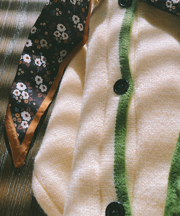 秋の日  暖かくカーディガン~ゆったり ニットセーター　コーヒ色 7枚目の画像