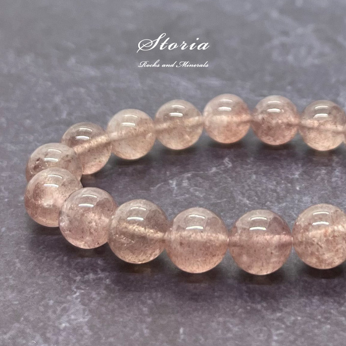 12mm タンザニア産ピンクエピドート（緑簾石）ブレスレット【鑑別済み】 12mm タンザニア産ピンクエピドート（緑簾石）ブレスレット