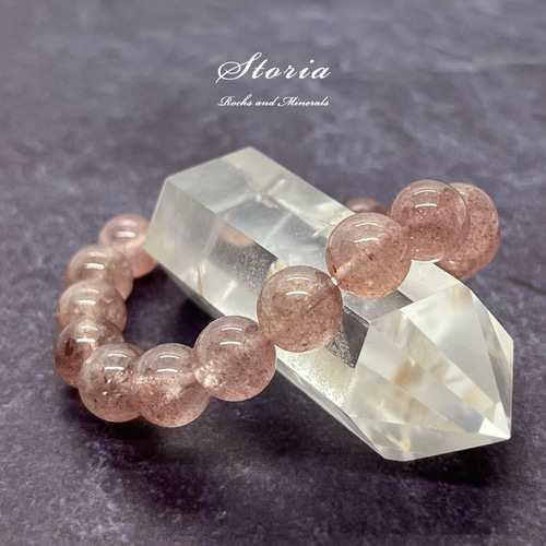 12mm タンザニア産ピンクエピドート（緑簾石）ブレスレット【鑑別済み】 12mm タンザニア産 ピンクエピドート （緑簾石） ブレスレット