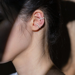 Mermaidあま海女系列 波浪附鍊 耳扣 Wave EarCuff with Chain 第4張的照片