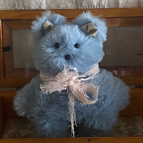 ハンドメイドぬいぐるみ Kiki水色の猫ちゃん ☆アードドル 01